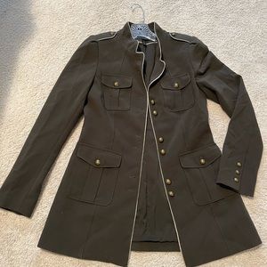 White House Black Market Olive Green Jacket/Blazer Size XS